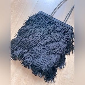 Zara | Crossbody Fringe Black Purse - Like New